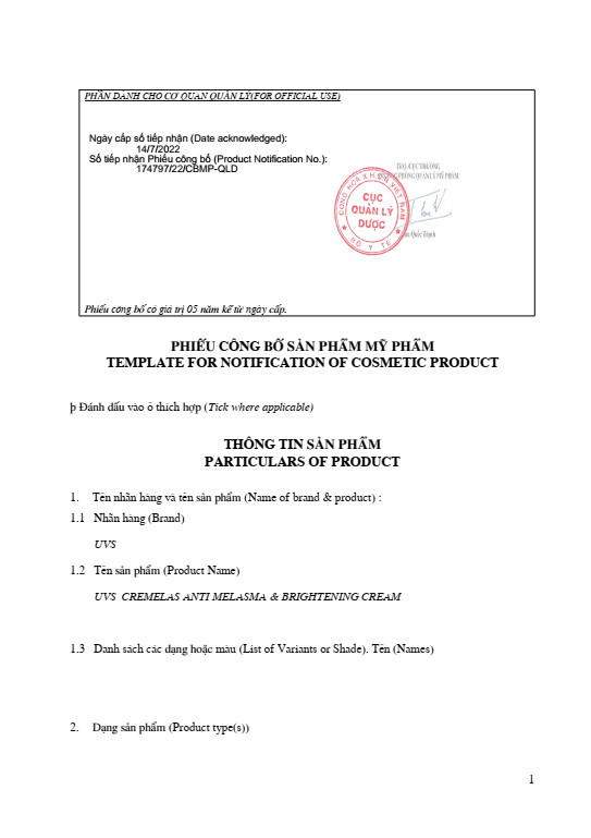 [Date 2027] Cremelas - Kem dưỡng trắng làm mờ giảm nám sạm da