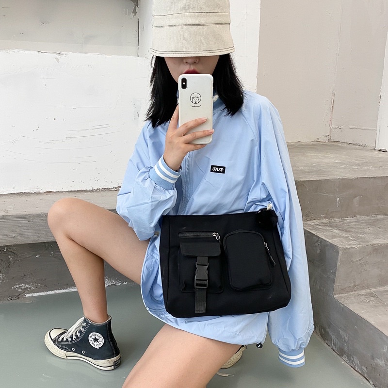 TÚI ĐEO CHÉO 2 Hộp phối khoá trơn -CV02
