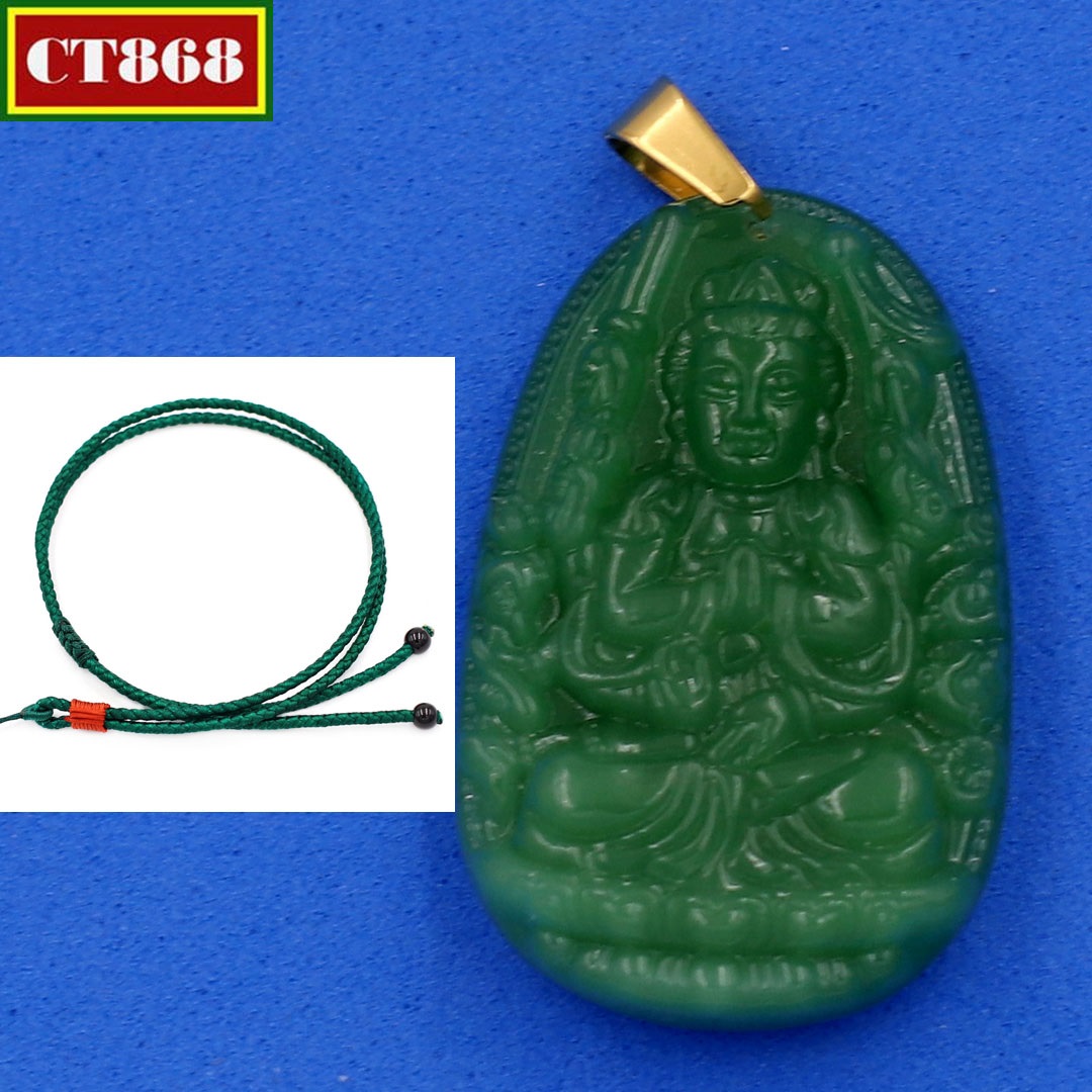 [HCM]Vòng cổ dây dù Thiên thủ thiên nhãn thạch anh xanh 3.6 cm DDUXTAXLBV7-Hộ mệnh tuổi Tý