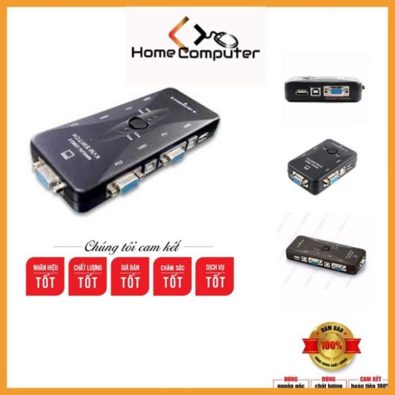 Bảng giá Bộ chia KVM Switch USB 1 ra 2, 1 ra 4. bảo hành 6 tháng Home Computer Phong Vũ