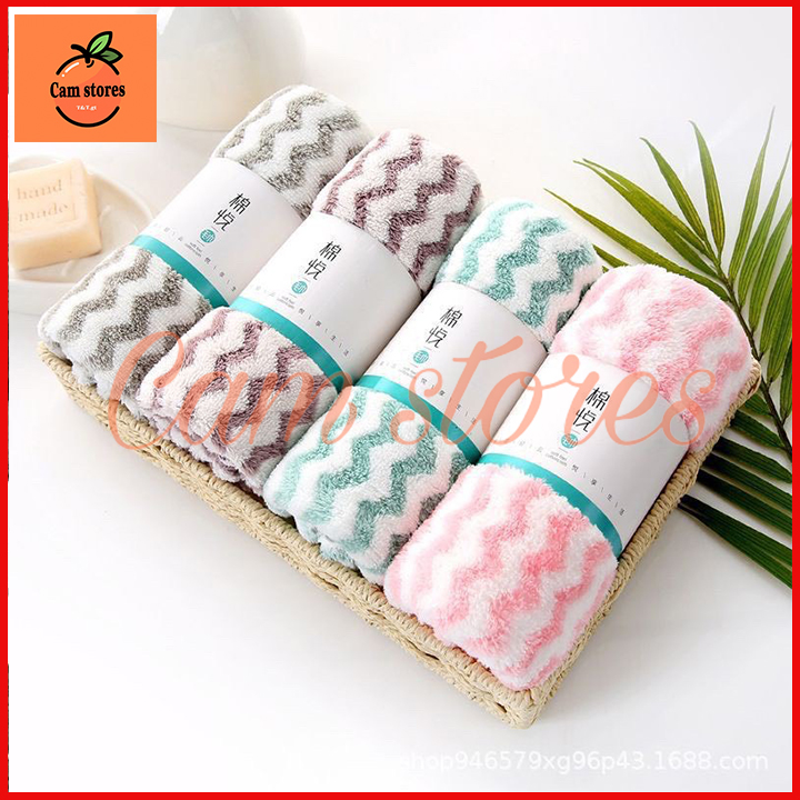Khăn mặt lông cừu siêu mềm mịn cao cấp 35x50cm sợi lông nhẹ nhưng dày có tác dụng giữ nhiệt cực tốt, nhanh khô, không xù lông
