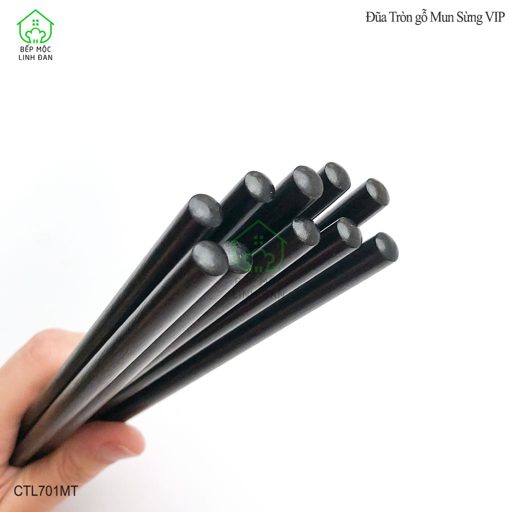 Đũa Gỗ Mun Sừng Cao Cấp Siêu Sạch [CTL701MT] Bộ 10 Đôi Tròn