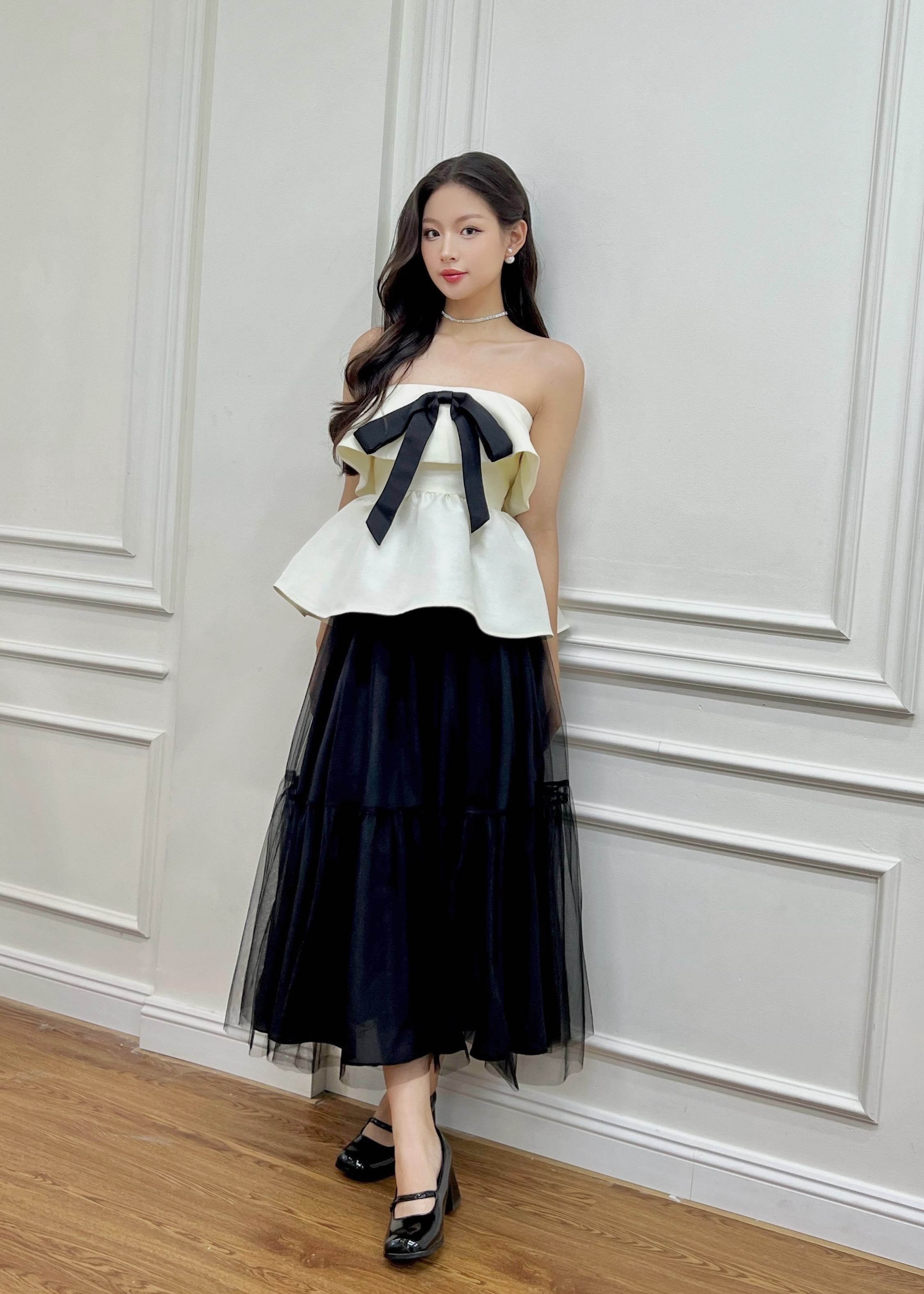 ✿ Somee studio ✿ Versailles midi skirt ✿ Chân váy midi lưới