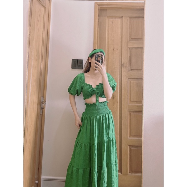 Sét maxi đi biển nhún xoè