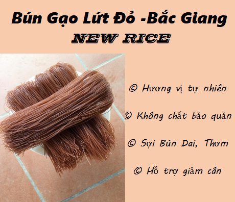 Bún gạo lứt đỏ Bắc Giang (Giảm cân, Thực dưỡng, Eat clean).