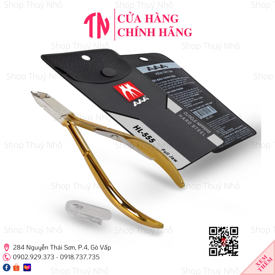 Kềm cắt da thép chuyên mạ vàng dụng AAA HL-555 dụng cụ làm móng tay chuyên nghiệp nghệ thuật nail