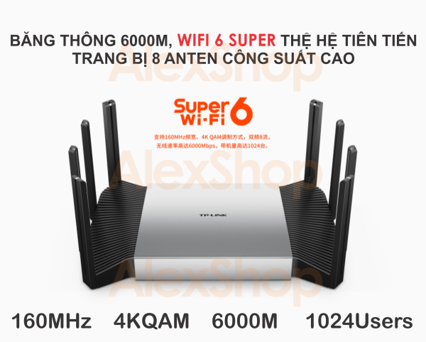 Bảng giá Phát WiFi 6E TP-Link XDR6080 Turbo AX6000 Mesh Hỗ Trợ 1024 Người Dùng Cổng 2.5G Phong Vũ
