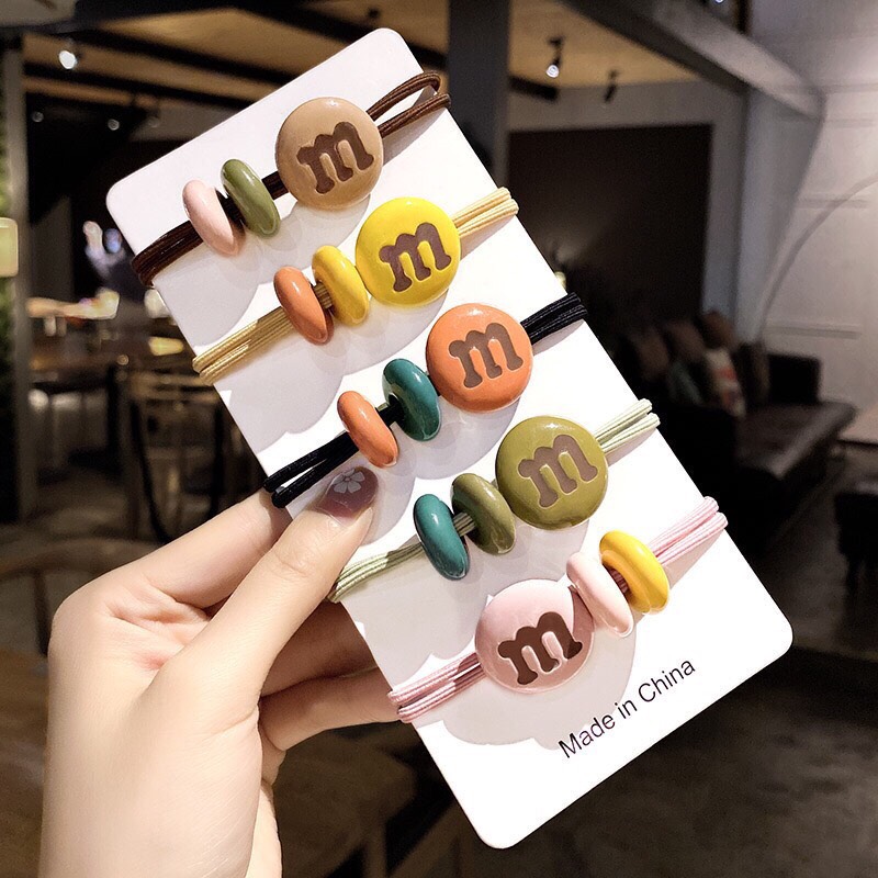 Dây buộc tóc kẹo M&M dễ thương