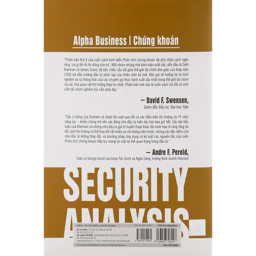 Sách - Phân Tích Chứng Khoán (Security Analysis) [AlphaBooks]