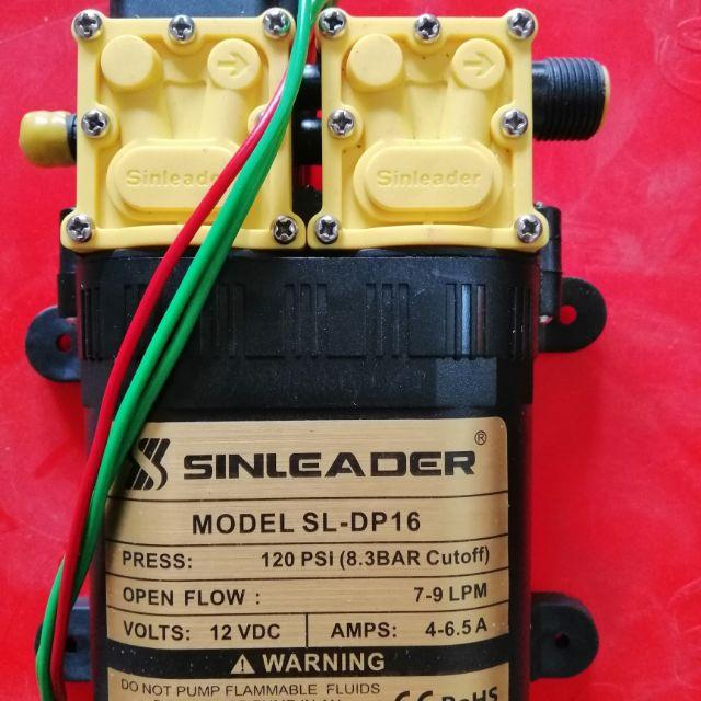 Máy Bơm đôi áp lực sinleader 12v 10A, rửa xe,phun tưới, phun sương
