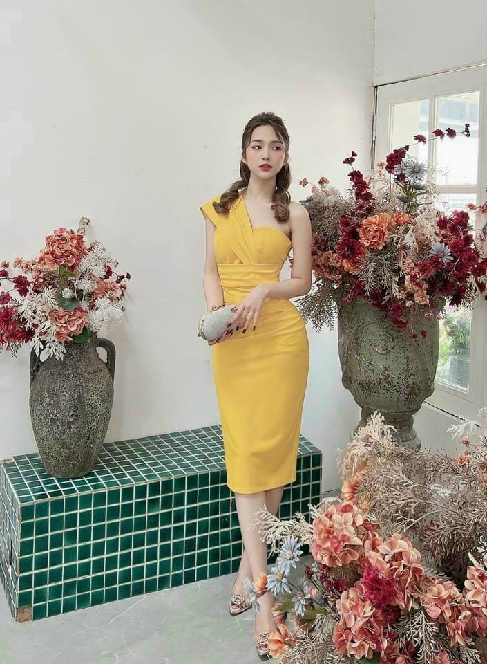 [HOÀN TIỀN MAX + FREESHIP MAX 15%] Đầm Body Lệch Vai Form Chuẩn, Sang Chảnh