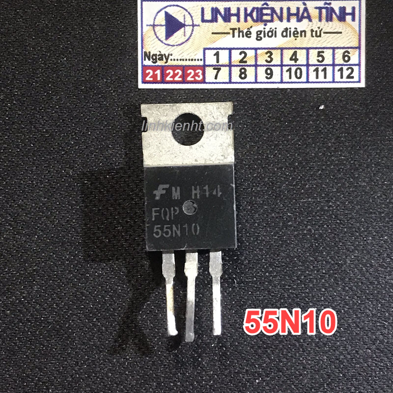 Túi 5 con fqp55n10 55n10 mosfet kênh n 55a/100v chính hãng tháo máy