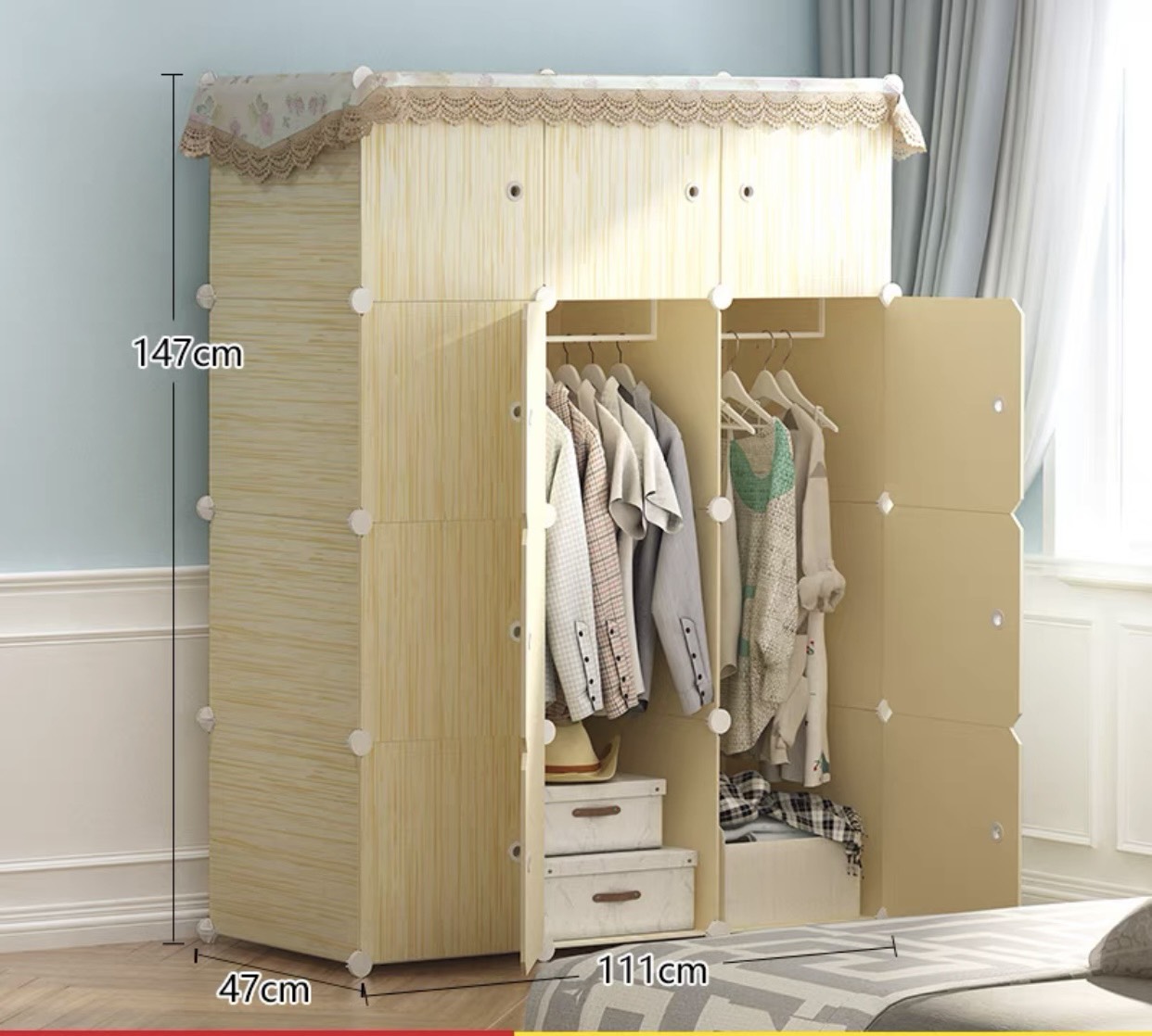 Tủ nhựa đựng quần áo- tủ nhựa ghép 12 ô