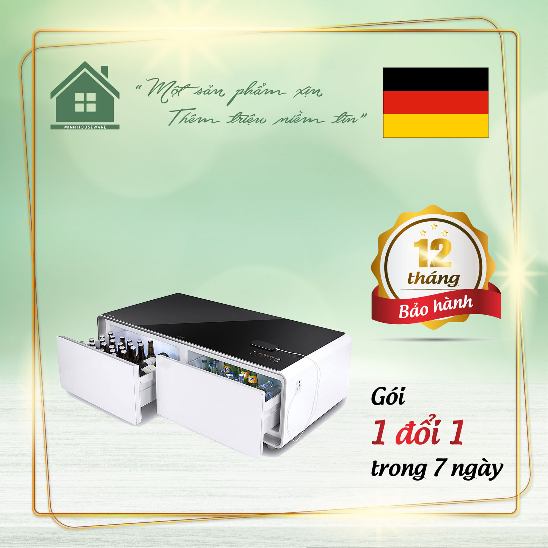 Bàn Trà Tích Hợp Tủ Lạnh Caso Sound And Cool 790 là sản phẩm thông minh tích hợp nhiều tính năng như tủ lạnh, sạc điện thoại, bàn để đồ, có thể phát nhạc… - Gia Dụng Đức SG - hàng nhập khẩu 100% từ Đức