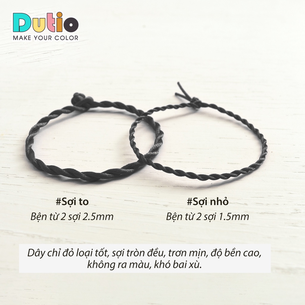 Vòng tay sợi chỉ đỏ may mắn dutio thắt nút quả cầu loại đẹp - vnm003