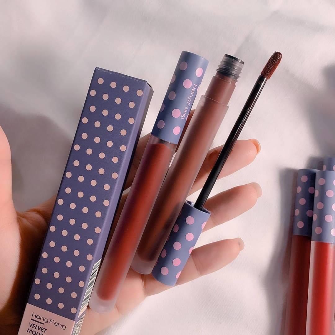 [HCM]Son kem hengFang Velvet Mousse chấm bi Lẻ 1 Cây .