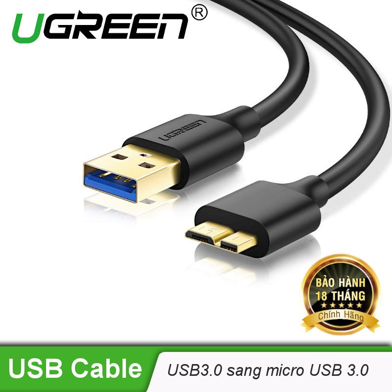 Cáp usb 3.0 cho ổ cứng di động hdd 2,5 ing dài 2m ugreen 10843 cao cấp