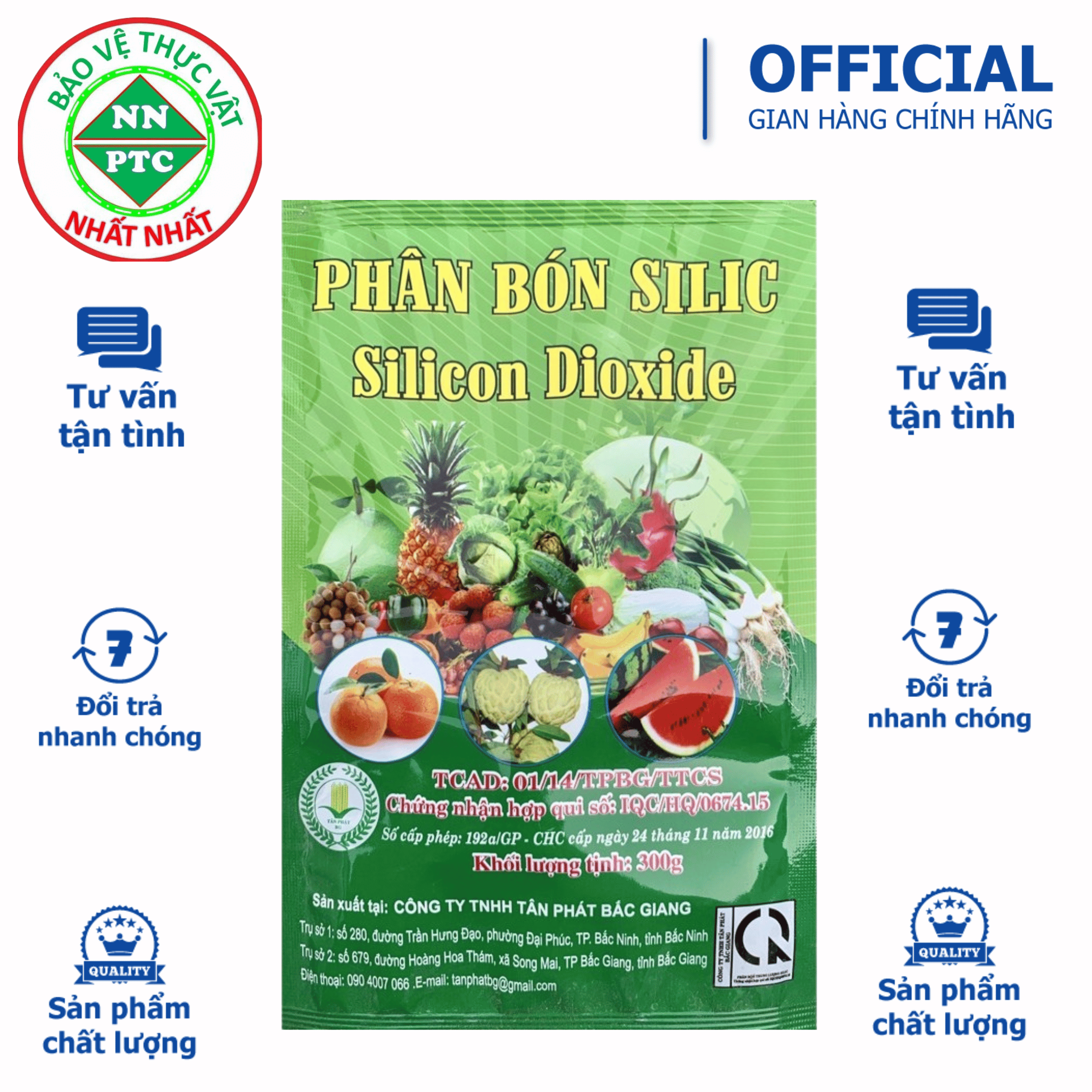Phân Bón Trung Lượng  [ phân bón - phân bón lá - phân bón hữu cơ ] Silic Silicon Dioxide