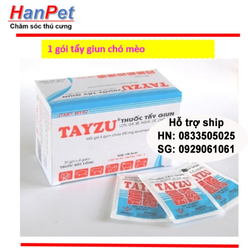 Hanpet - Thuốc tẩy giun /xổ giun /xổ lãi chó mèo gói 4gr ( goi 4gr 403)- HP10502TC