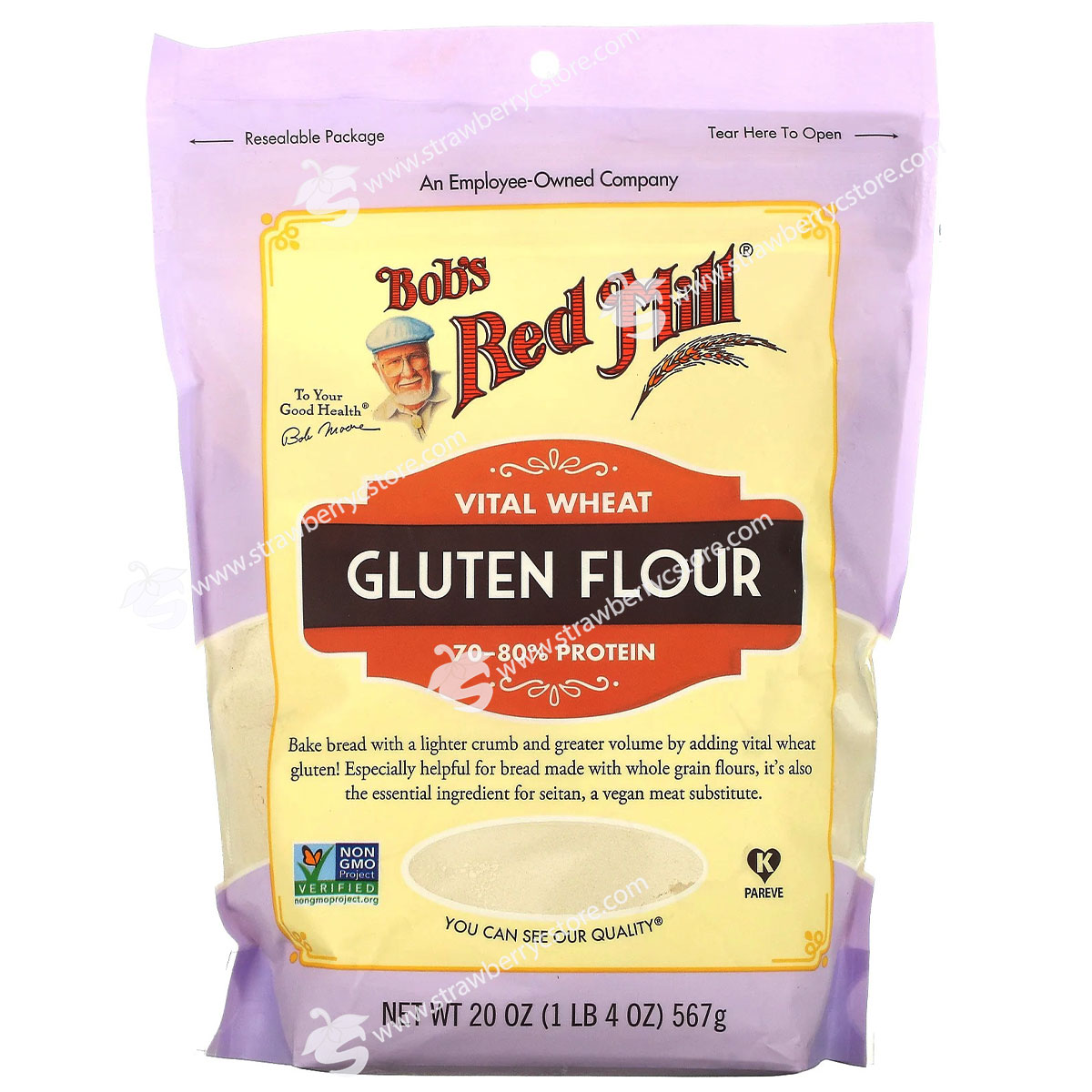 Bột mì căn bob's red mill vital wheat gluten flour, 70 - 80% protein, gói 567g 20 oz.