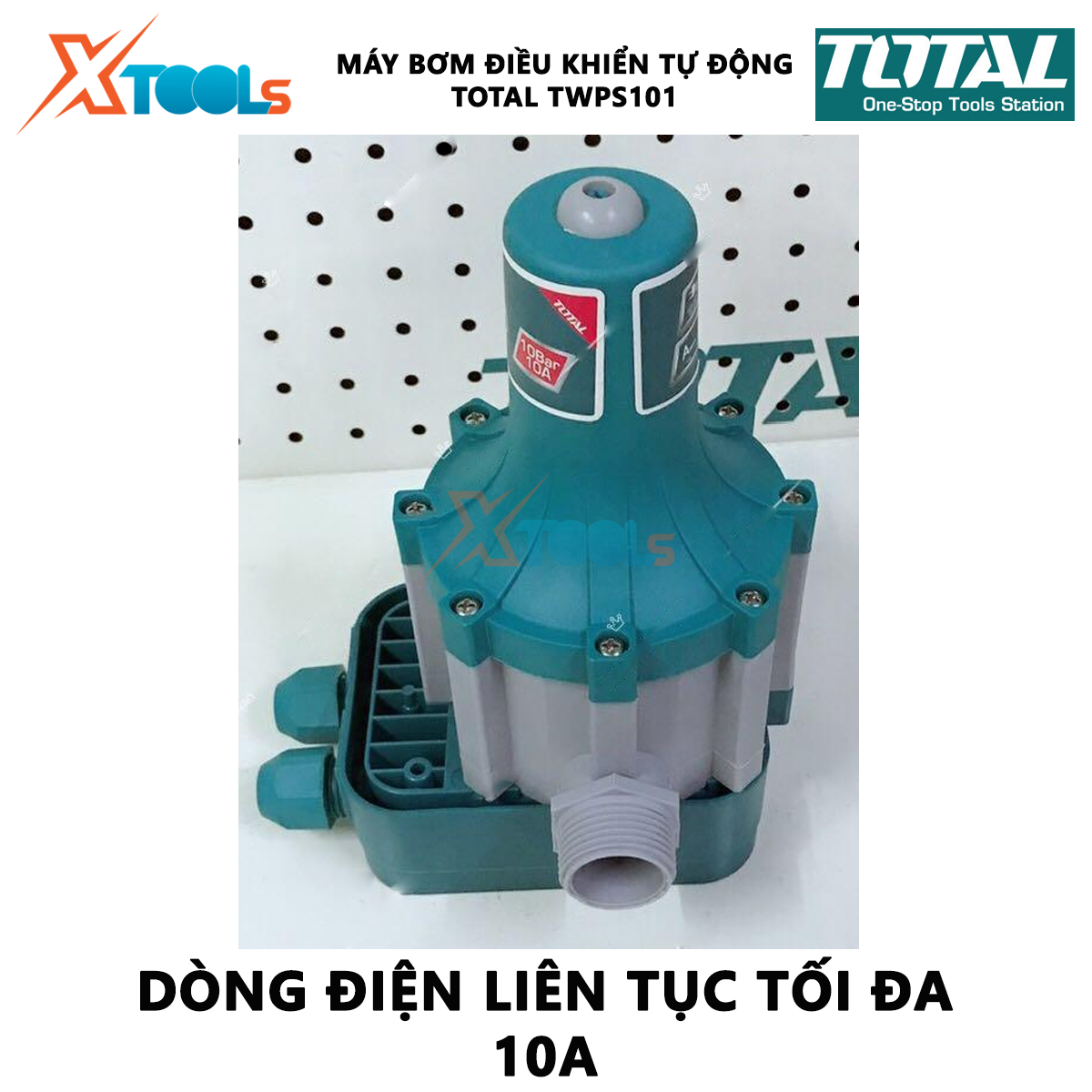 Rờ le tự động máy bơm nước điều khiển tự động TOTAL TWPS101 Áp suất tối đa 10 bar 10A Vít nốI đầu vào G1 (+), đầu ra G1 (-), thiết bị hệ thống thủy lực, khí nén, nước [XTOOLs MALL]