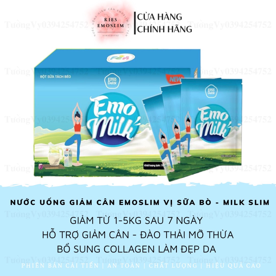 ✨ Combo sỉ 10hộp Giảm Cân Emoslim By Fen [ Ib Mix Vị ]