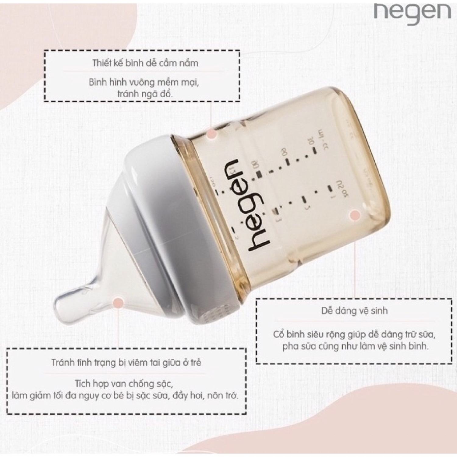 [CHÍNH HÃNG] [Được Chọn Núm] Bình Sữa Hegen CHÍNH HÃNG 150ml, 240ml, 330ml