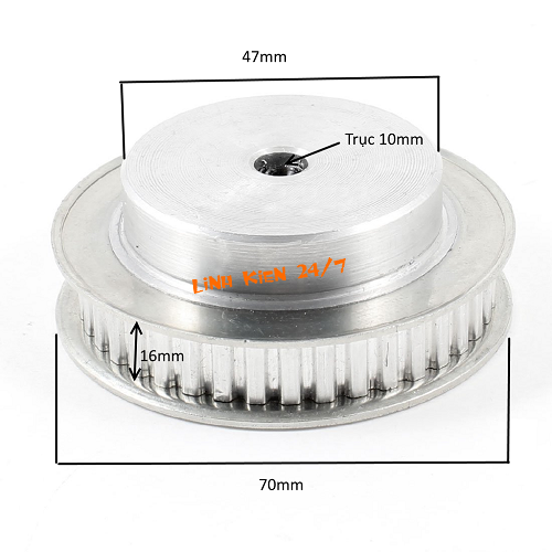 Pulley bánh răng nhôm 5m40 40 răng bản rộng đai 16mm trục 10mm