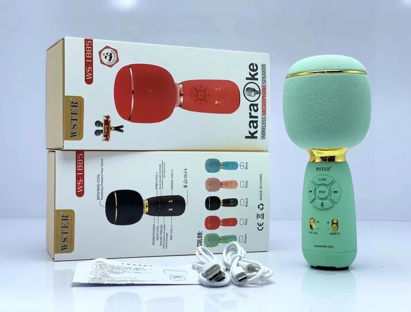 MIC KARAOKE 3IN1 WSTER WS-1885, Micro Cầm Tay Bluetooth