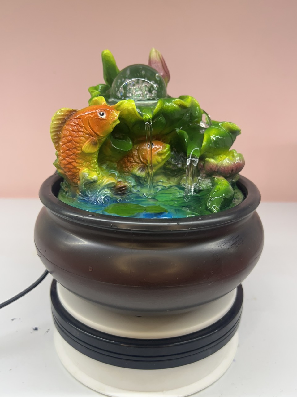 Feng Shui Waterfall with Golden Carp