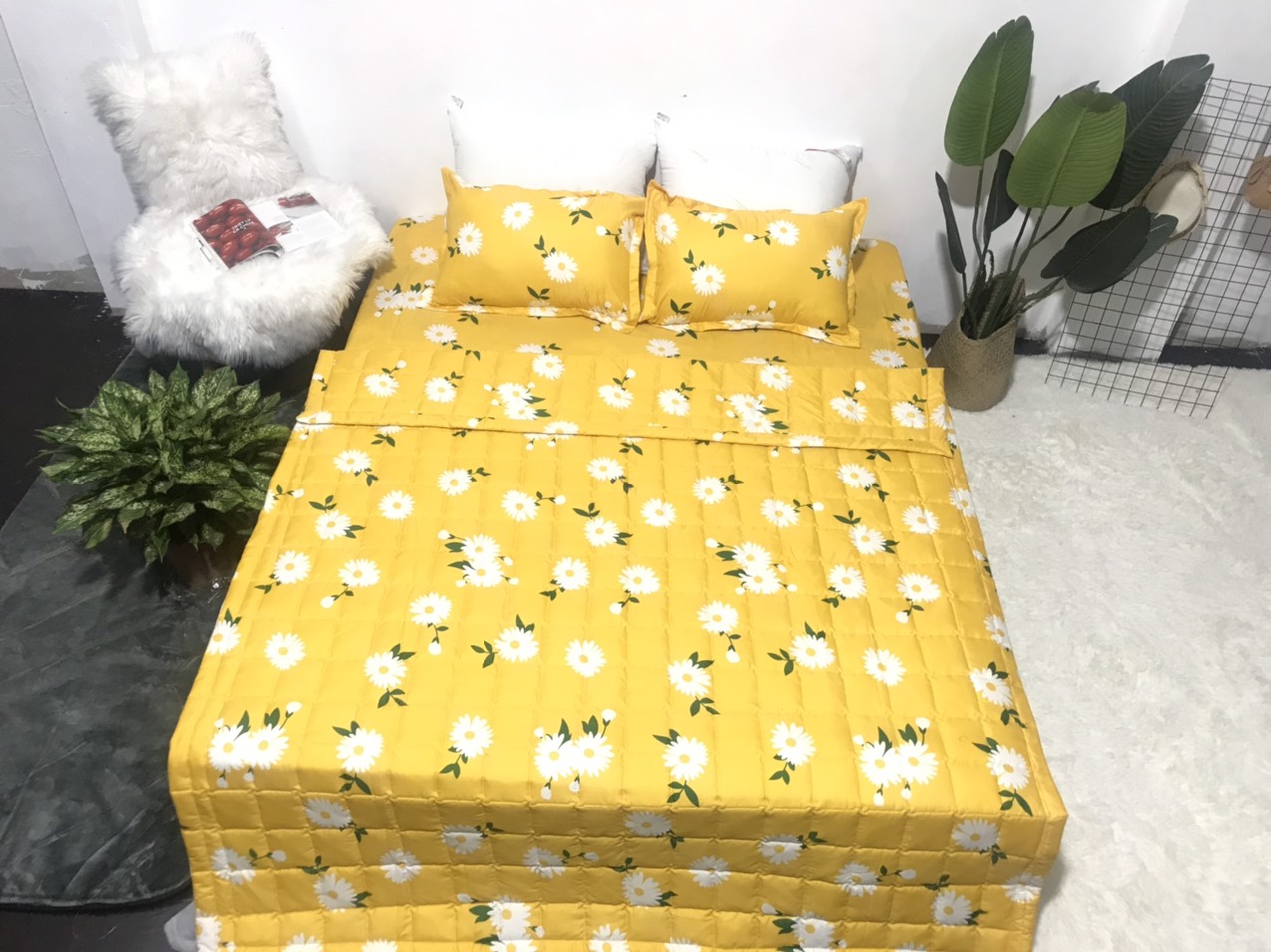 Bộ Ga Gối 3 Món ( Gồm 1 Ga Bo Chun + 2 Vỏ Gối) Mã CH213