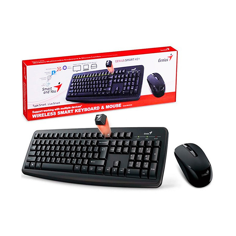 Combo ko dây chuột + bàn phím Genius KM-8100 - sinh viên, văn phòng