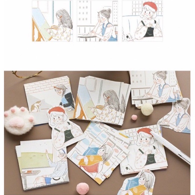 Mix 108 Tờ Giấy Nền Note For Collection dễ thương dùng để trang trí