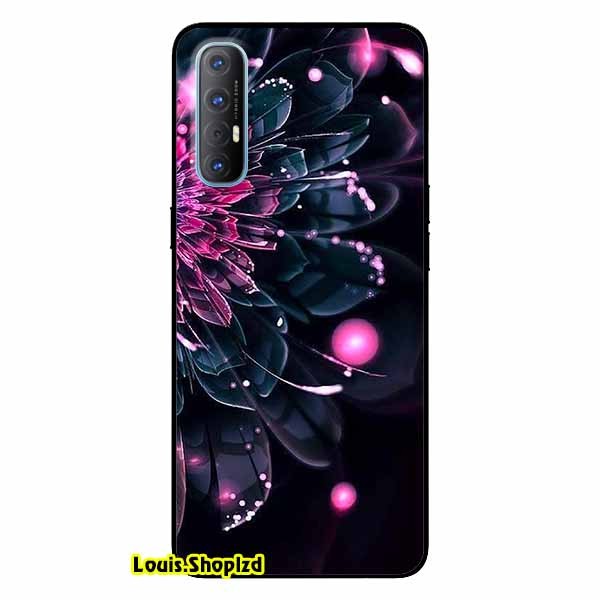 Ốp lưng dành cho oppo reno 3 pro - mẫu đơn hồng đen