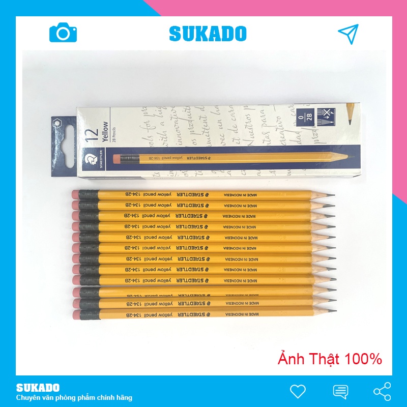 Bút chì 2B Staedtler 134 có gôm tẩy SUKADO