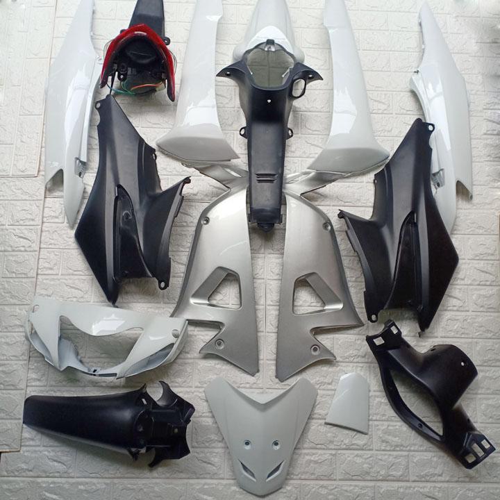 [TẶNG TEM] Dàn áo nhựa xe Wave Alpha, Wave RS, Wave S100 nhựa ABS nguyên sinh màu Trắng - có KÈM MIỄN PHÍ BỘ TEM sịn.