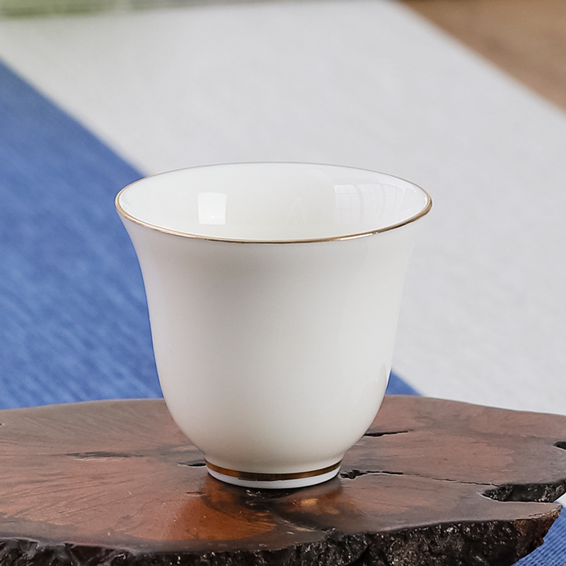 Chén uống trà sứ bạch định thấu quang cảnh đức trấn