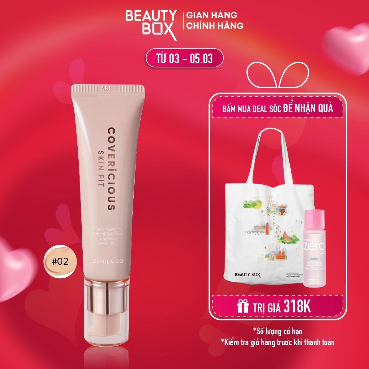 Kem Nền Banila Co Covericious Skin Fit Tinted Moisturizer Spf40 Pa++ 30Ml