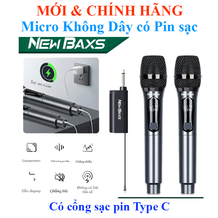 Micro Không Dây Chuyên Nghiệp New Baxs SU601 SU602 V801 V802  Bomge  Universal