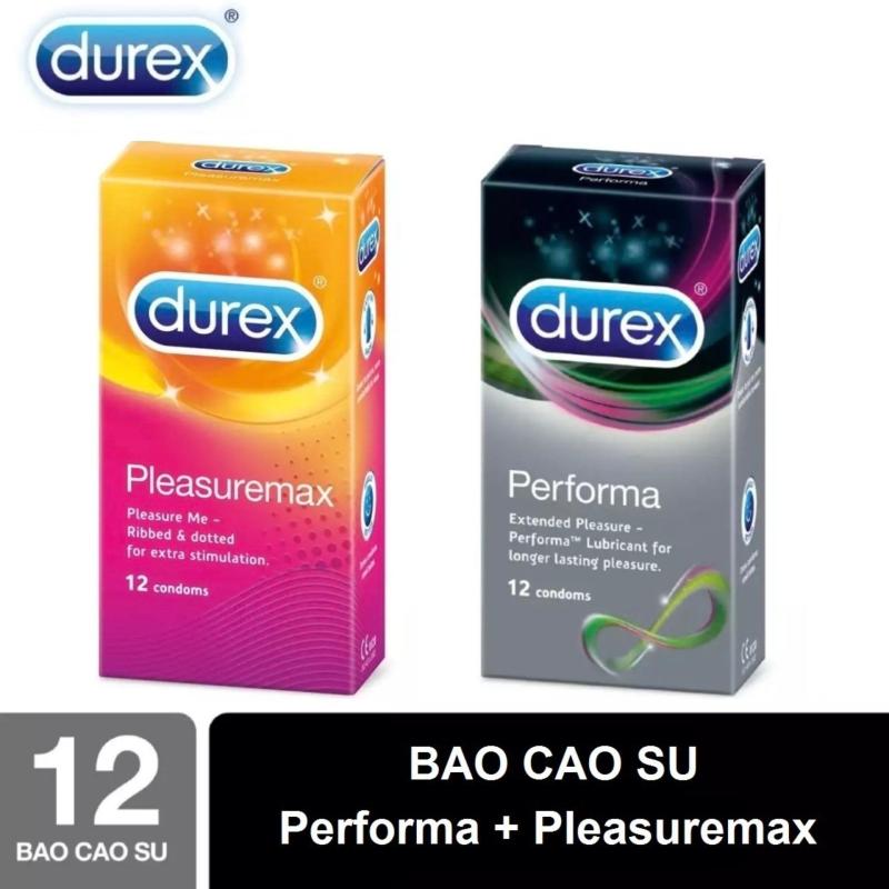 [MUA 1 TẶNG 1] BCS Durex Pleasuremax gân gai + Durex Performa kéo dài thời gian quan hệ [che tên sản phẩm] cao cấp