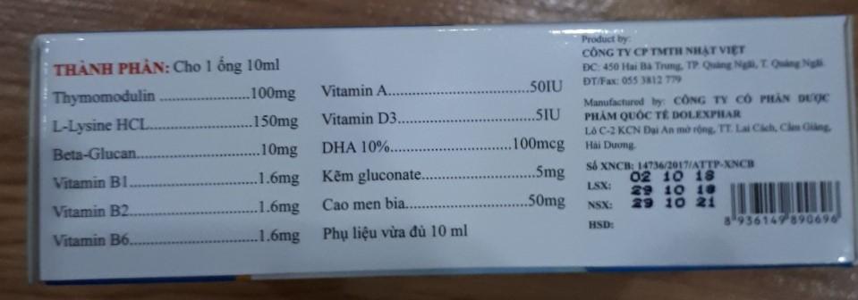 [HCM]COMBO 2 HỘP SIRO THYMODULIN IQ - KÍCH THÍCH ĂN NGON
