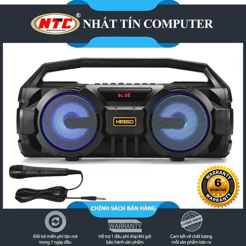 Loa karaoke xách tay KIMISO KM-S1 cực chất có jack cắm micro 6.5mm - tích hợp chế độ EQ (đen) Tặng micro có dây