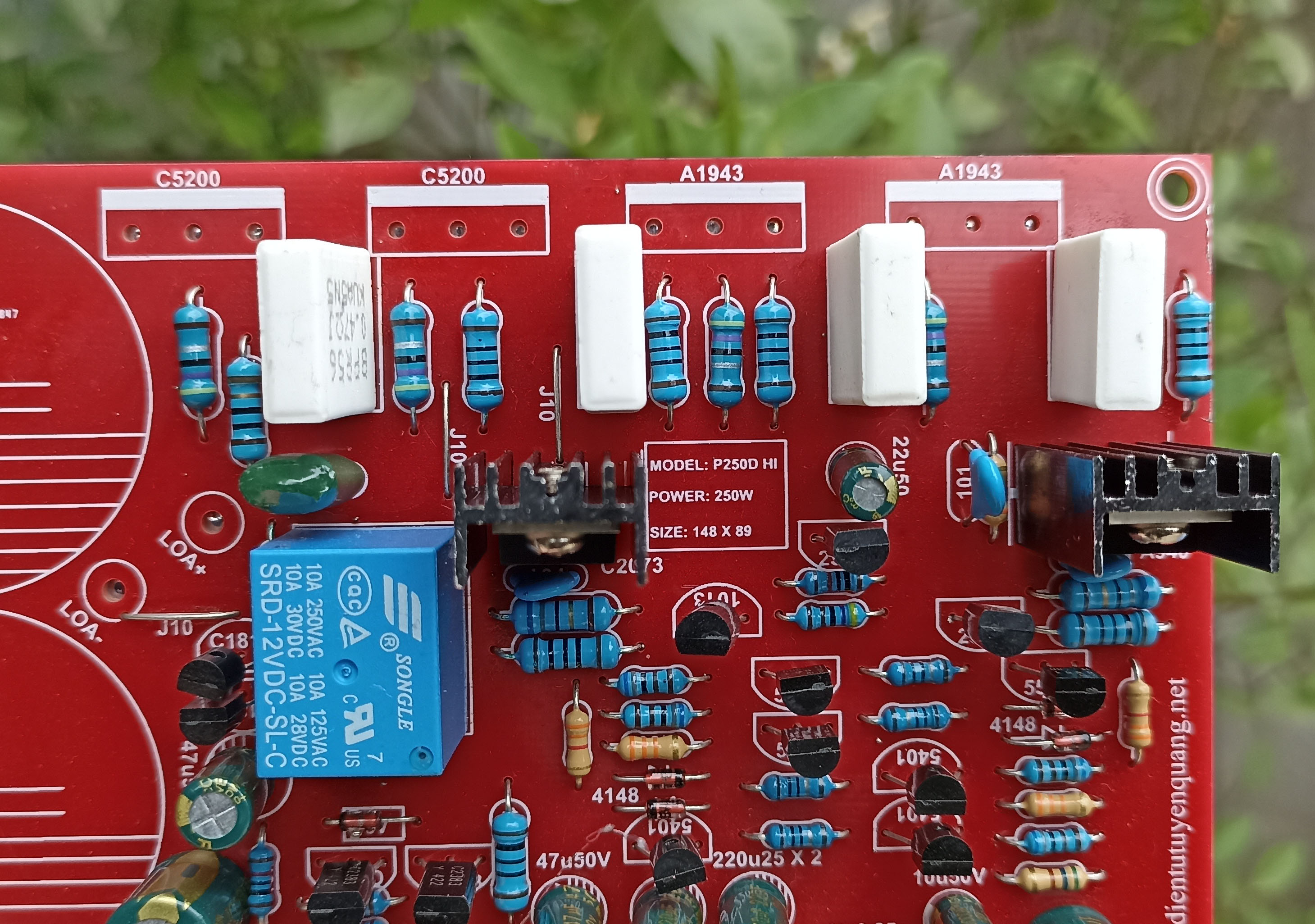 Mạch Công Suất 4 Sò Mono Liền Nguồn V4 Phíp FR4
