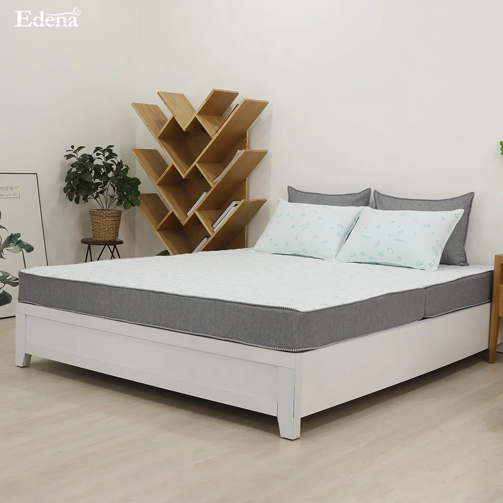 Nệm bông ép Gấp 2  Edena  Foldena - Độ cao 15cm ( Màu xanh hoặc Xám)