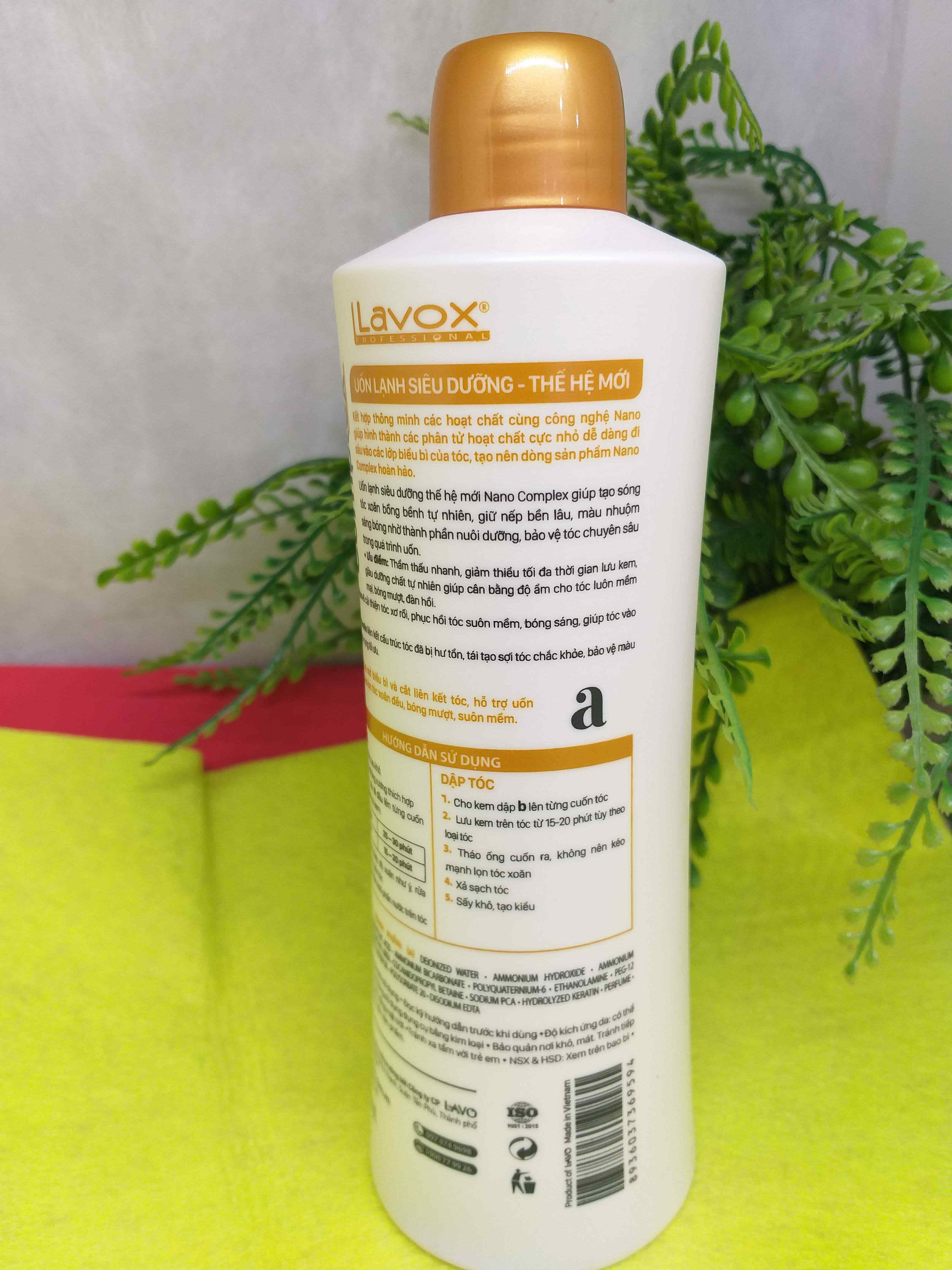 [HCM]Uốn tóc xoăn lạnh Lavox Nano Complex 500ml Chai số 1 ( Nước )