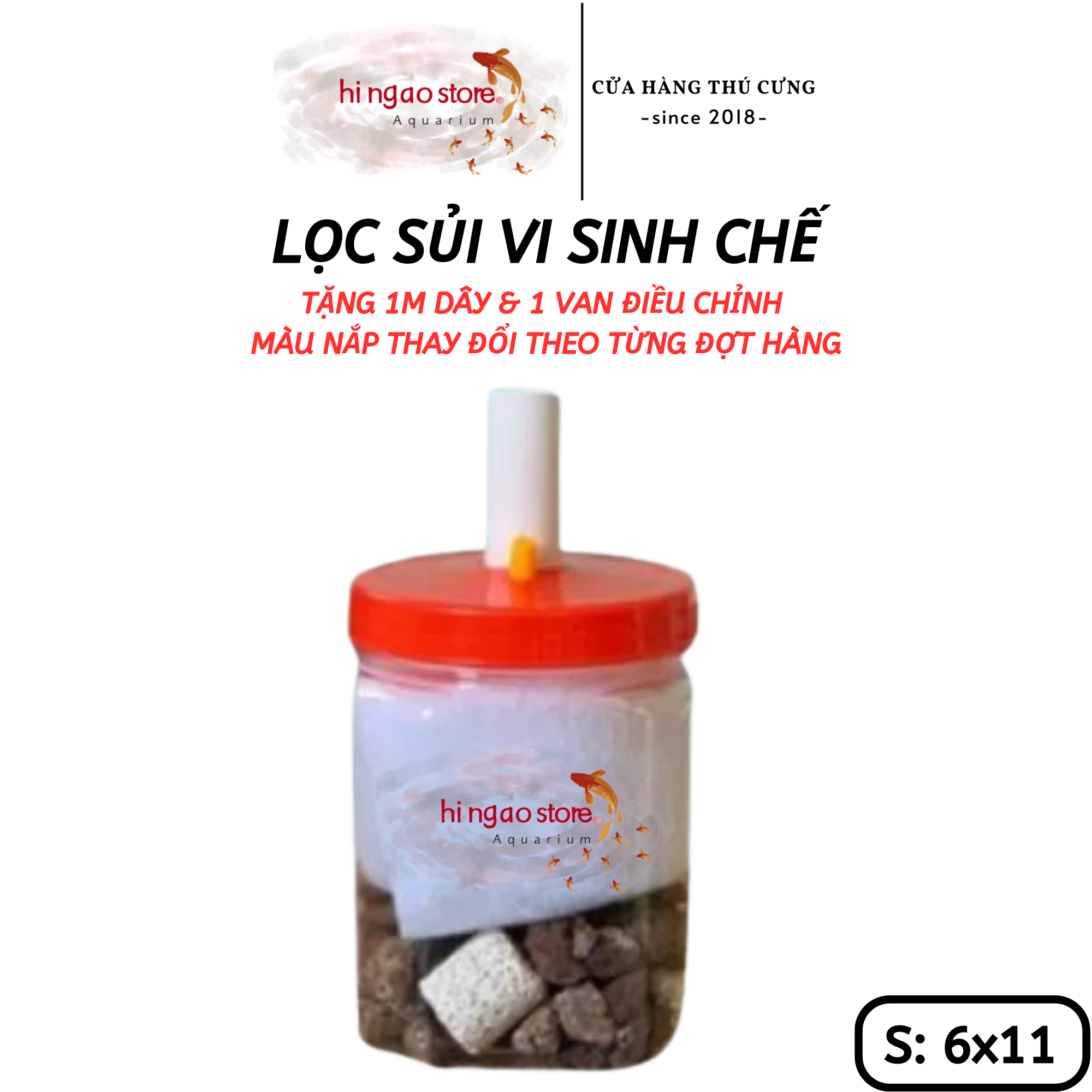 (Tặng 1m dây, 1 van tăng giảm) Lọc vi sinh, bio chế - Phụ kiện cá cảnh  Hingaostore.