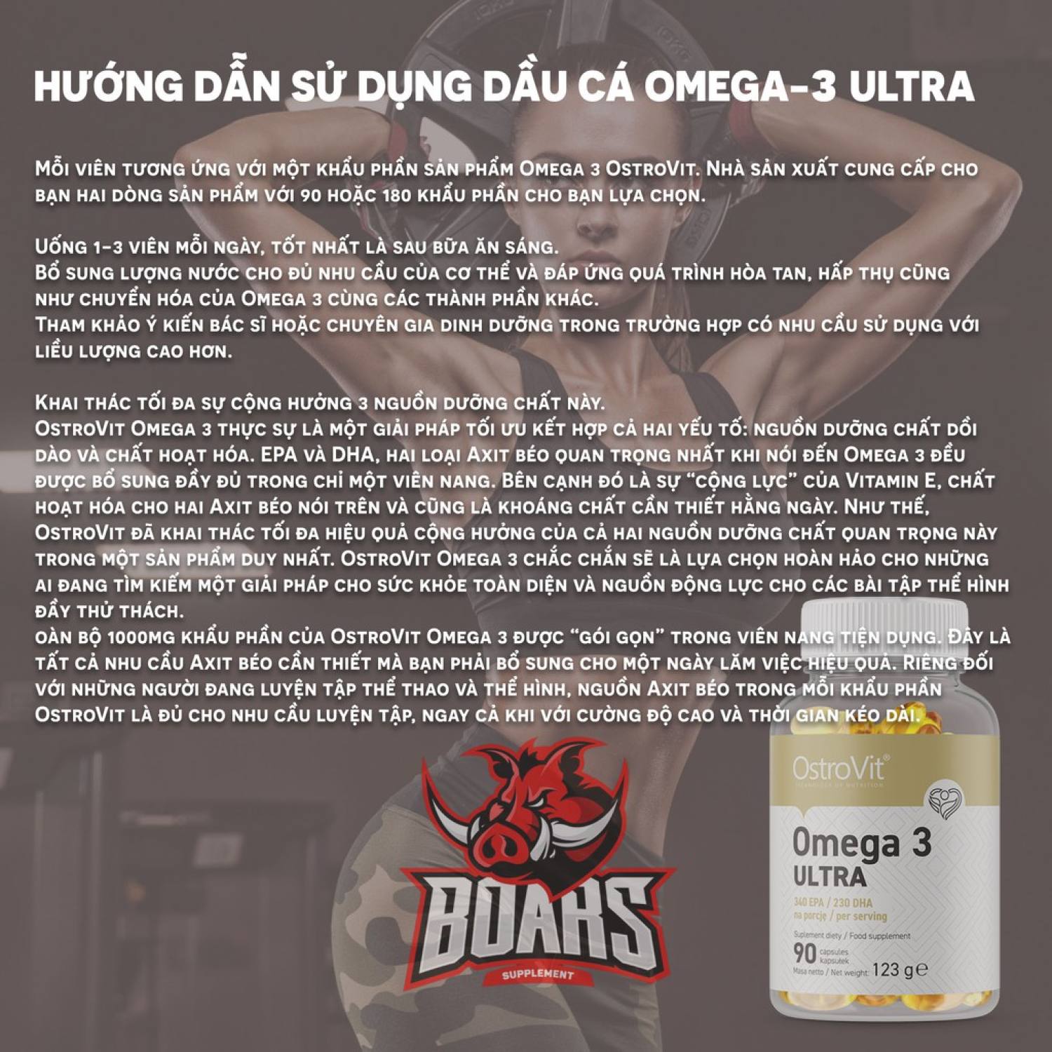 Viên Dầu Cá Cô Đặc Ostrovit Omega 3 Ultra (90 viên)