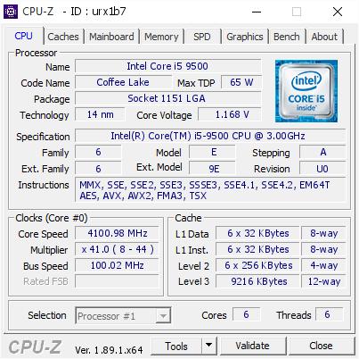 CPU Intel Core i5 9500