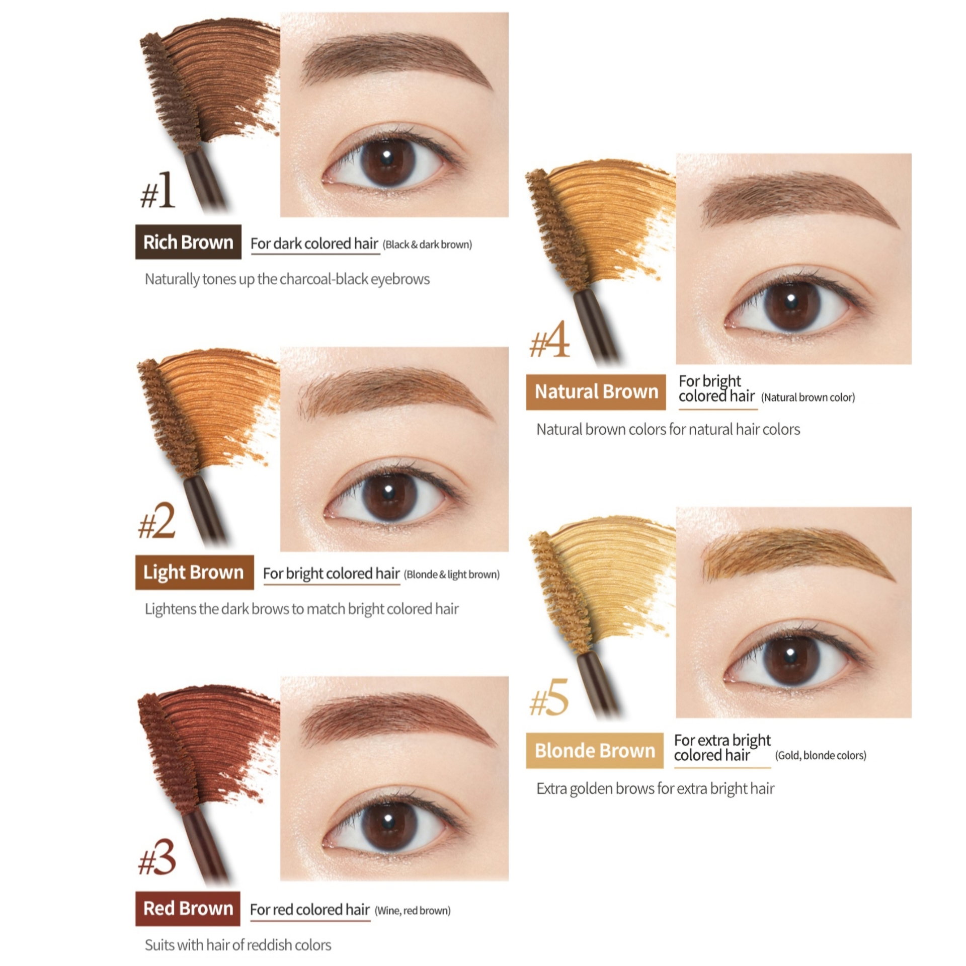 (HSD 18/12/2026) Mascara mày, Chuốt mày Etude Color My Brows 4.5g
