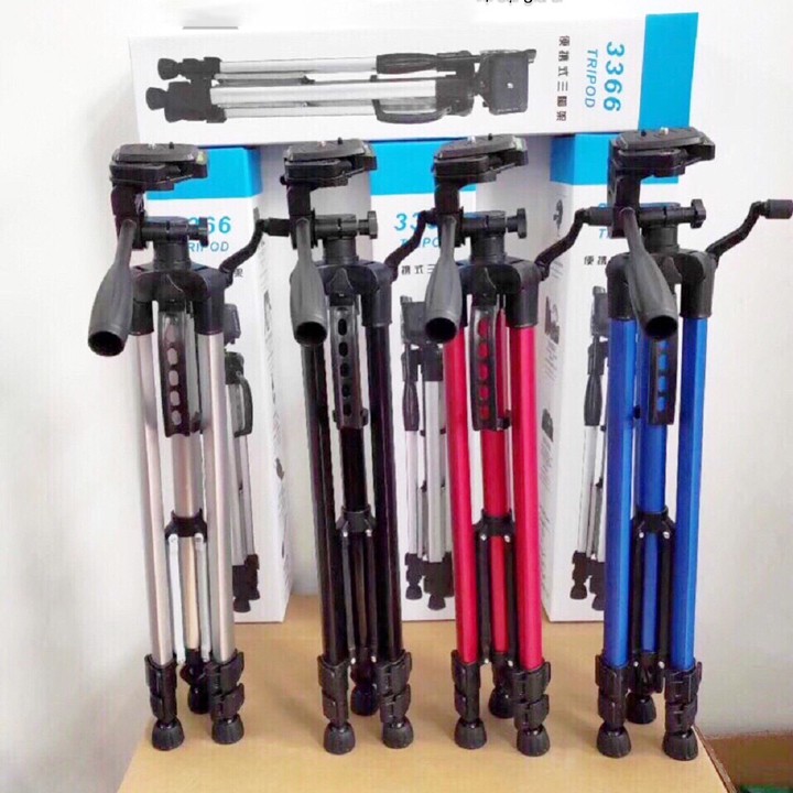 Chân giá đỡ điện thoại, máy ảnh Tripod 3366 cao 140cm có tay cầm cực chắc chắn